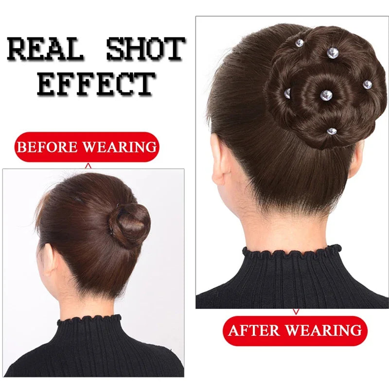 Synthetic Short Donut Curly Claw Hair Chignon Hair Extension Clip in Hairpiece Messy Hair Bun for Women