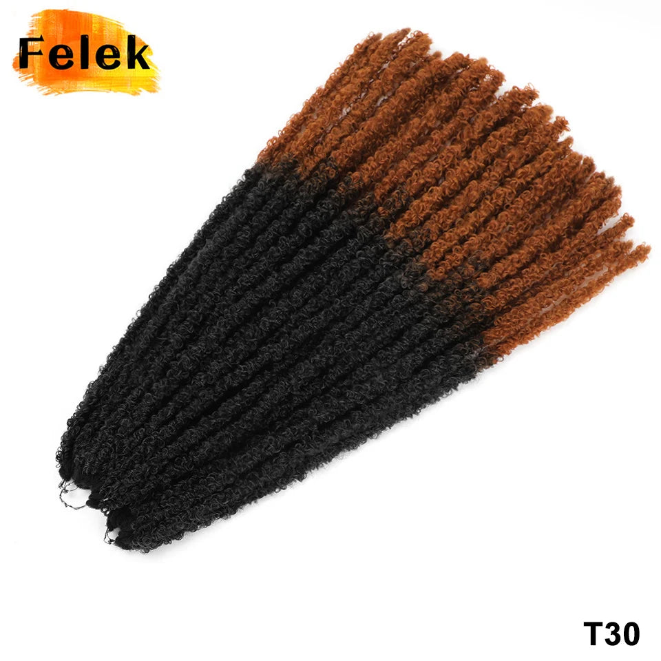Long Distressed Braids Hair 24 36 Inch Synthetic Pre Looped Butterfly Locs Crochet Braids Extensions For Afro Women Faux Locks