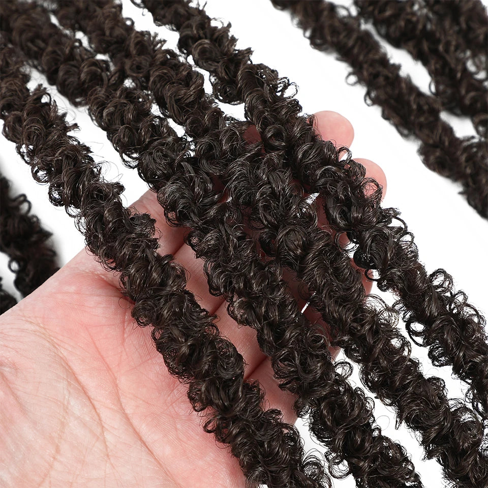 24 36 Inch Pre Looped Butterfly Locs Crochet Hair Extensions Synthetic Distressed Braids For Afro Women Faux Locks Braiding Hair