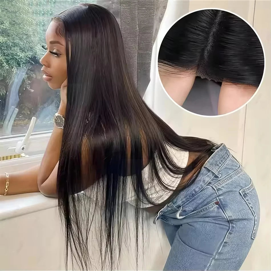 Glueless Wigs Human Hair Ready To Wear Bone Straight Human Hair Wigs 30 Inch Pre Cut 4X4 5X5 Hd Lace Closure Wig Brazilian Hair