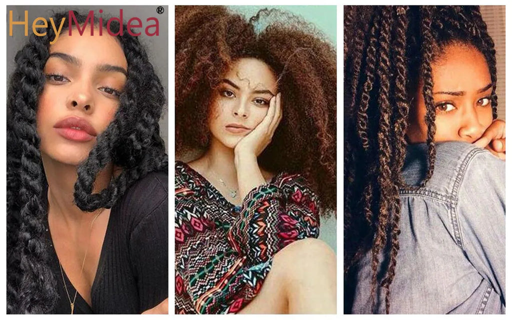 Marley Hair for Twists 18 Inch Long Afro Kinky Marley Braids Hair Kanekalon Synthetic Marley Braiding Hair Extensions Heymidea