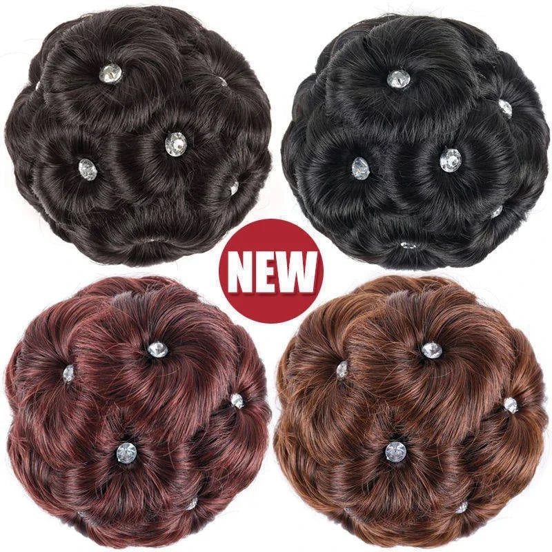 Synthetic Short Donut Curly Claw Hair Chignon Hair Extension Clip in Hairpiece Messy Hair Bun for Women